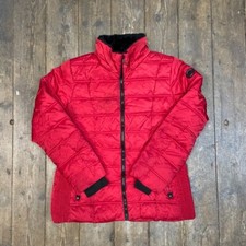 Nautica Puffer Jacket Vintage Full Zip Sports Coat, Red, Womens Xl