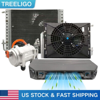 Underdash Car Truck Air Conditioner 12V Electric A/C Compressor Kit Cool Only