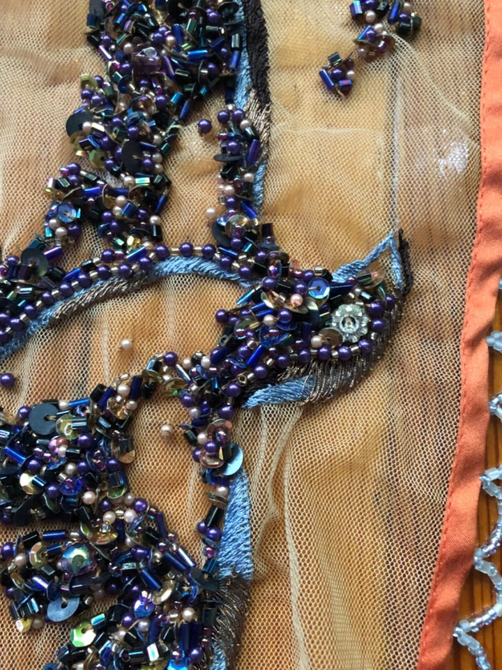 Increíble bufanda de seda de cristal con cuentas Foto 4 de 4