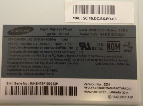 Samsung SBB-D16CX2/ZA Digital Signage Player SBB-C NEW - Picture 8 of 8
