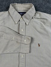 Vtg Ralph Lauren Yarmouth Dress Shirt Mens 16 1/2-36 Striped Cotton Classic Y2K