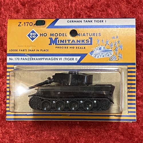 NUOVO carro armato vintage Roco MINITANKS 1/87 HO 170 tedesco Tiger I - Foto 1 di 3