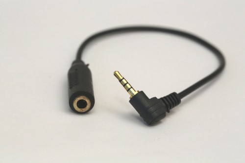 6 inch 4-Pole 2.5mm Male Right Angle to 3.5mm Female Gold Audio Cable New - Picture 2 of 3