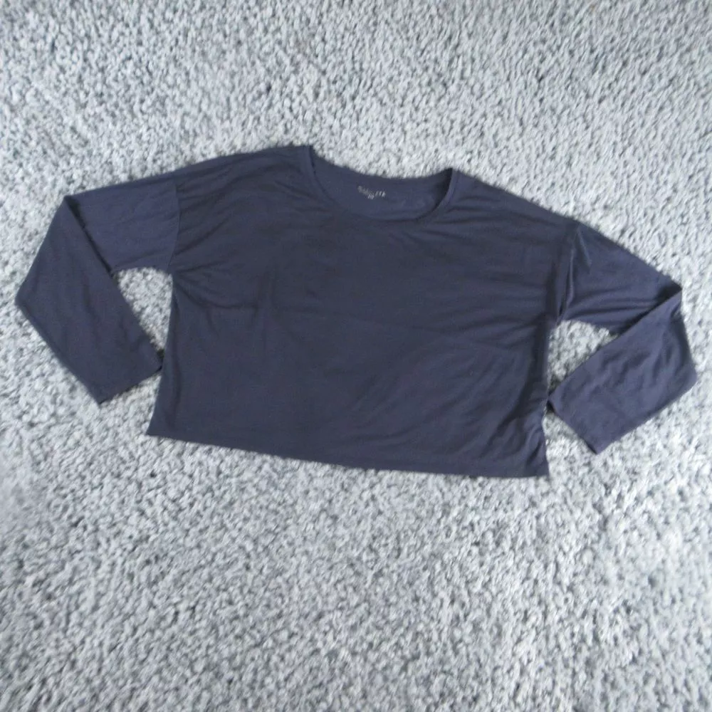 athleta long sleeve cropped pullover shirt