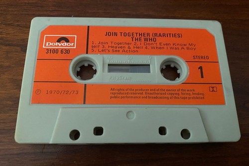 The Who Join Together (Rarities) Australia Import Cassette Tape 1982 Super Rare! - Picture 3 of 4