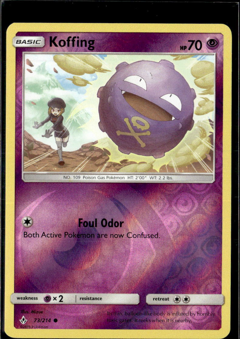 Pokemon Koffing 73/214 Unbroken Bonds Reverse Holo Common  2 Card Lot
