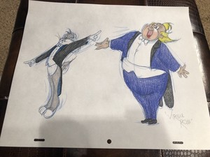 Virgil Ross Sketch Bugs Bunny The Long Haired Hare Rare Signed