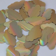 Sequin Cloud 1.5" Gold Lazersheen Reflective Metallic. Made in USA