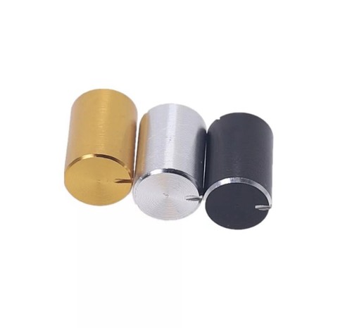 10pcs SILVER Aluminium Rotary Volume Knob Suit 6mm Shaft Potentiometer 10 X 14mm - Picture 6 of 8