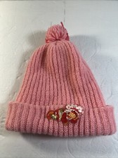 Vintage Kids Strawberry Shortcake Child  s Knit Hat Pom Pink 1981