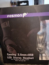 Fosmon HD Surround Audio Stereo Wired Gaming Detacheable Mic Headset+Xtra Cables