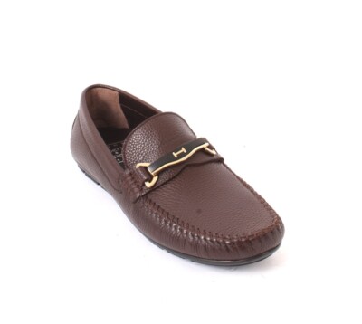 ROBERTO SERPENTINI 54400 Brown Leather Moccasins Loafers Shoes 45 / US 12