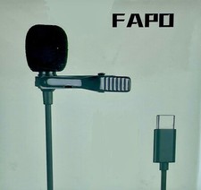 FAPO Mini Clip-On Lapel Lavalier Condenser Microphone with Type-C Output Jack