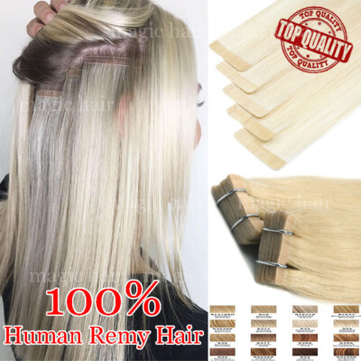 Russian 8A Tape in Human Hair Extensions Full Head Ombre 100% Remy Skin Weft 22''