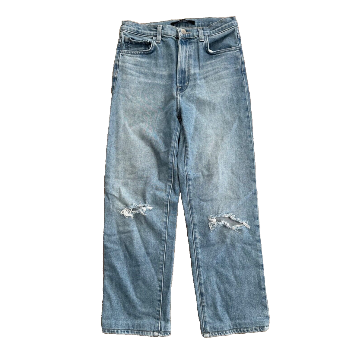 Marcella Straight Leg Distressed Cropped Women's Mid-Rise