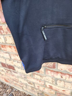vtg louis garneau mens large winter cycling jacket blue black zip