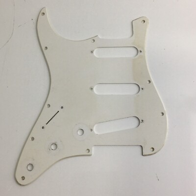 Vintage 90s Made In USA 1Ply Strat Pickguard White Relic Lefty Stratocaster  58