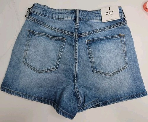 OAT New York Womens Miami High Rise MOM Fit Short Light Wash Denim Shorts Sz 27 - Picture 2 of 4