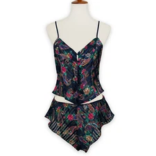 Vintage Victoria’s Secret Multicolor Floral Two Piece 80s Lingerie Set Medium