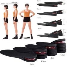 3/4.5/6/7.5cm Unisex Shoe Lift Height Increase Heel Insoles Insert Taller hot