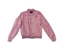 Ambiance Womens Bomber Jacket Large Pink Polyester