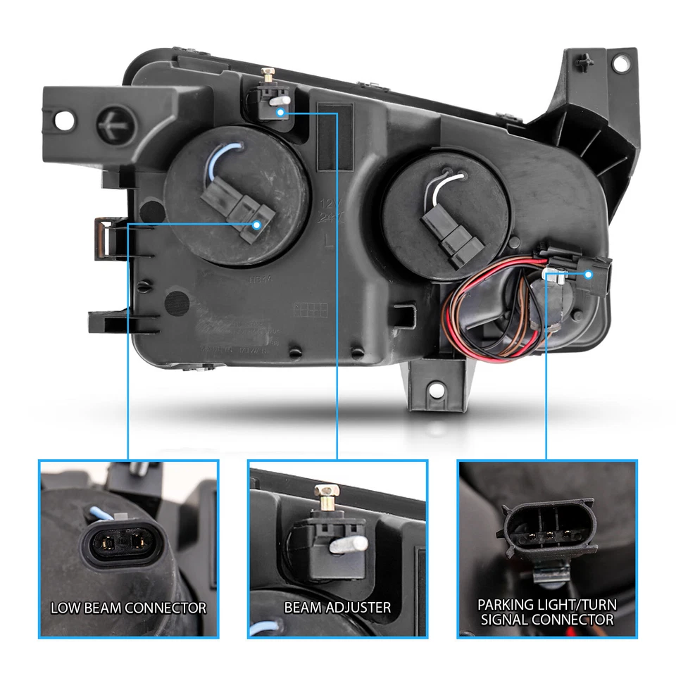 Par de faros proyectores negros para Dodge Charger 2006-2010/halo LED de alta potencia Foto 3 de 4