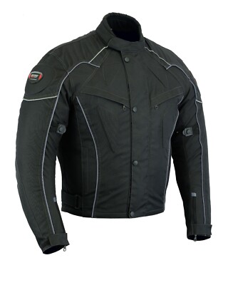 Textile Motorcycle Jacket Men Waterproof Biker Jacket Motorbike Gear FREE ARMOR