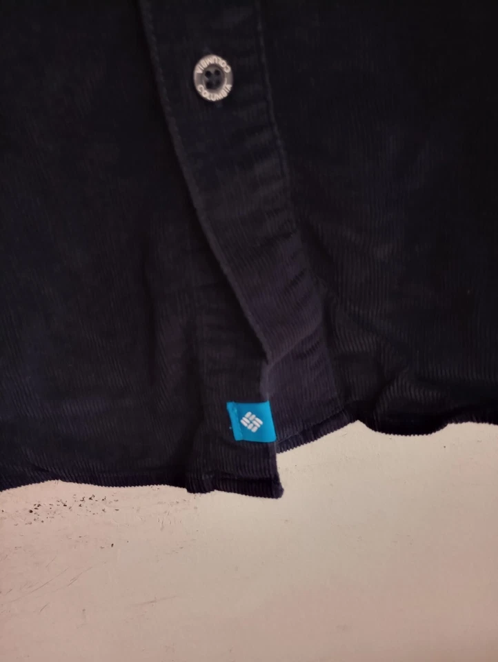 Vintage Mens Solid Navy Corduroy Long Sleeve Button Front Shirt By Columbia XL - Image 4 of 4