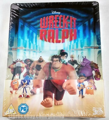 WRECK-IT RALPH Brand New 3D (and 2D) Blu-Ray STEELBOOK Lenticular magnet Disney