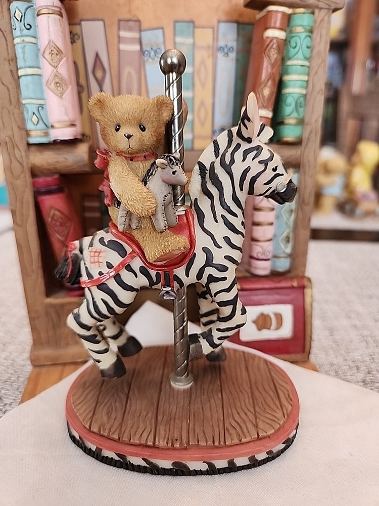 Cherished Teddies Enesco Jason on Zebra Carousel 506214 Earn Your Stripes