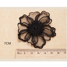 2 X Lace Organza Flower Embroidered Sew On Patch Dress Applique Sewing Repair