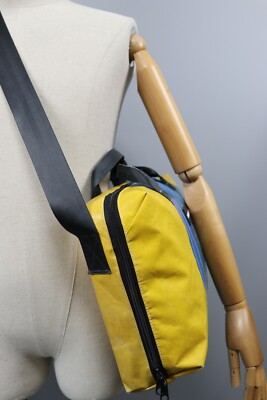 FREITAG F77 BEN Recycled Blue/Yellow PVC Crossbody Messenger