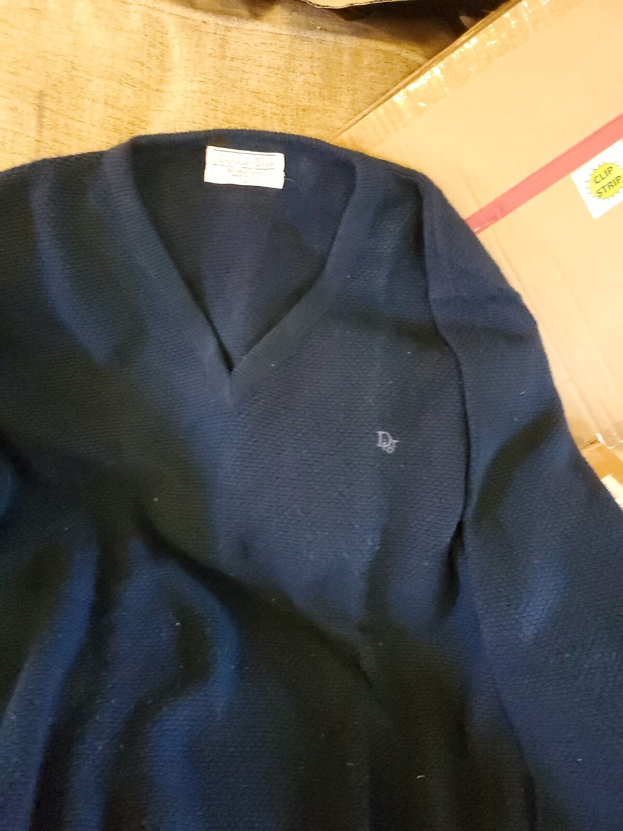 ビンテージ Christian Dior ロゴ刺繍 Vネックニット アメリカ製 ビンテージ Christian Dior ロゴ刺繍 Vネックニット アメリカ製