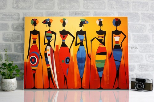 African Tribal Fresh Modern Colours Canvas Wall Art Picture Print - 第 7/7 張圖片