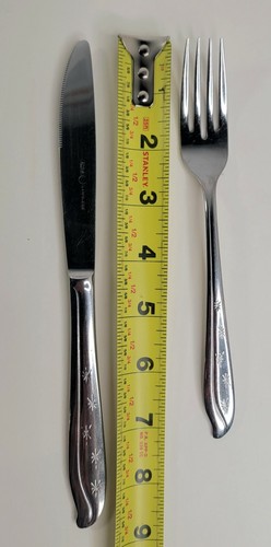 Koba Starburst Atomic Fork Spoons Knife 4 Pc Set Flatware MCM Stainless Korea - Picture 4 of 6