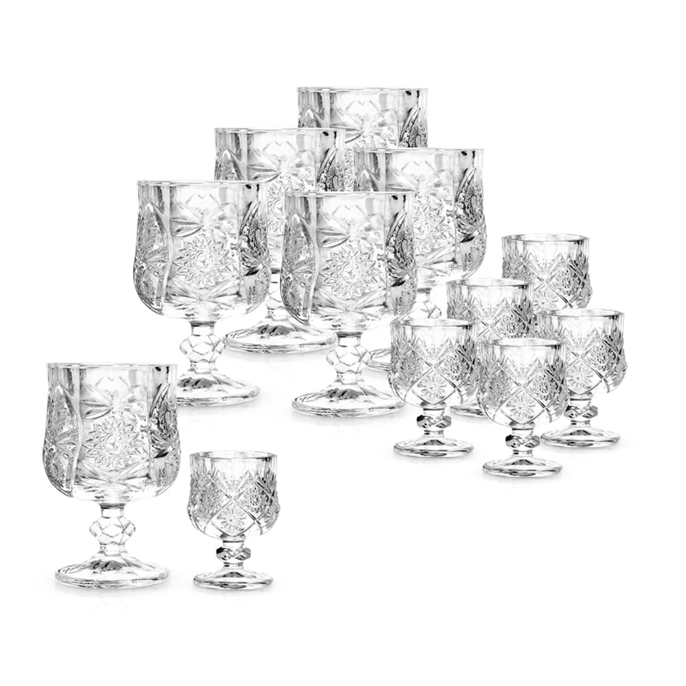 Gläser Set Longdrinkgläser, 6 Gläser: 200 ml Wasserglas, 6 Schnapsgläser: 50 ml