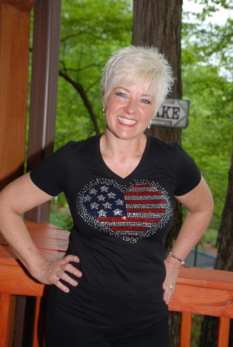 Patriotic American Flag heart rhinestone shirt or tank XS S M L XL XXL1X2X3X4X5X - Picture 5 of 9