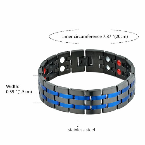Stainless Steel Magnetic Therapy Health Bracelet Pain Relief Chain Valentine Gif - Picture 20 of 24