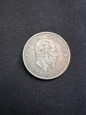 Moneta da 5 Lire Vittorio Emanuele II del 1873 - Argento