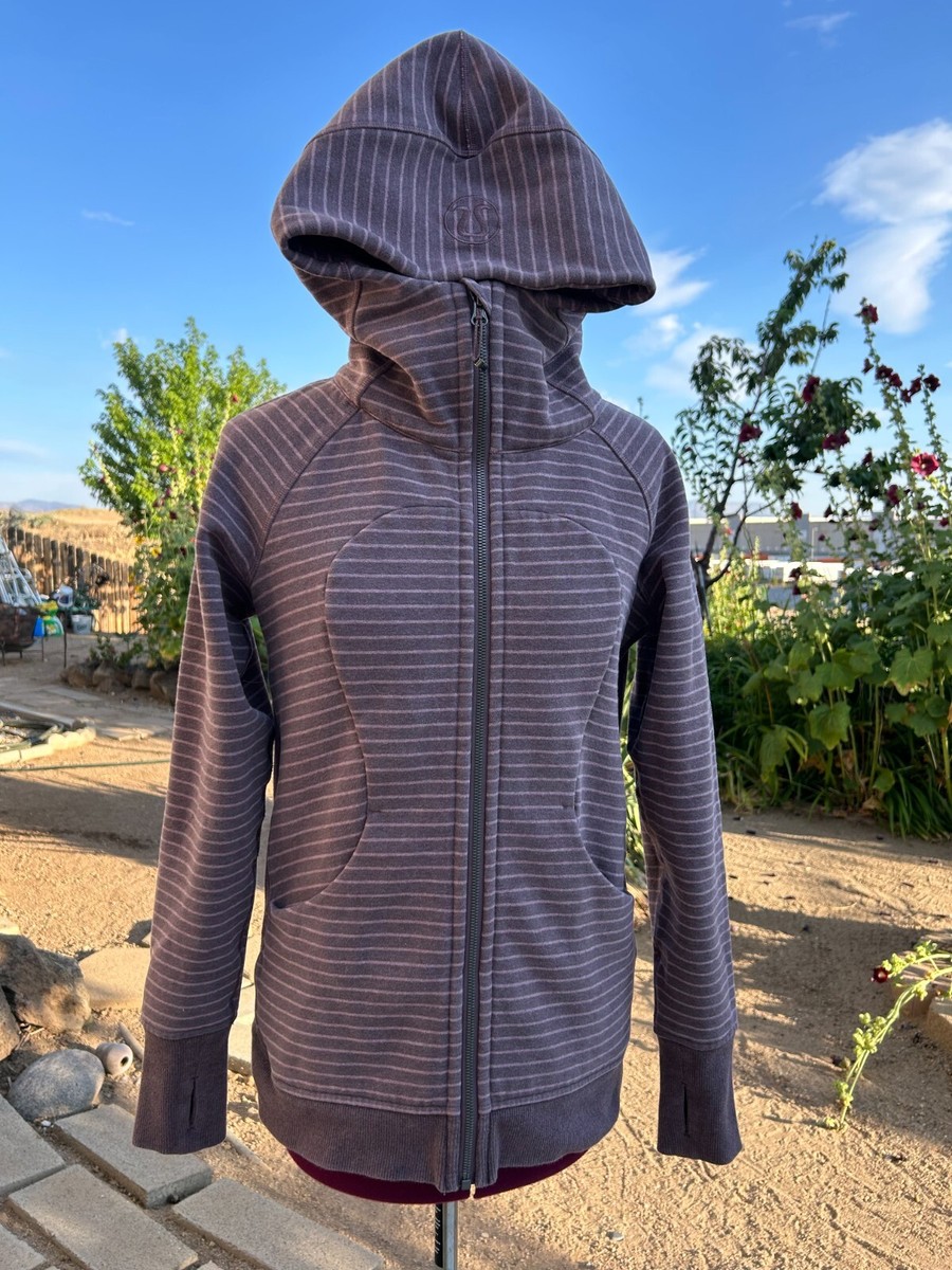 Lululemon Scuba Wmn's Purple /Lilac Striped Full Zip Long Sleeve