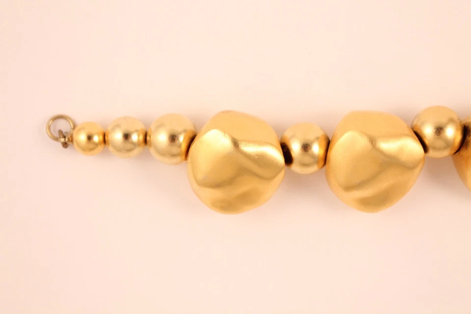 Gargantilla gruesa dorada vintage Kenneth Jay Lane formas de piedra y cuentas años 80 Foto 3 de 4