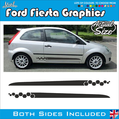 Ford Fiesta Mk6 kompatibel ST Zetec Streifen RS 3/5 Türer Aufkleber Grafik 021