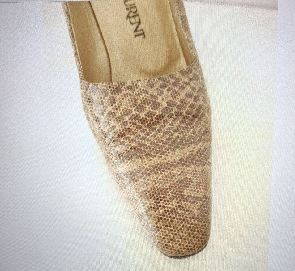 Decolte Yves Saint Laurent donna taglia 6 5 ufficio sirena pelle tacco blocco serpente