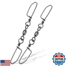 Dr.Fish 20 Pack Double Snap Swivels, High Strength Crane Barrel Swivels Coast