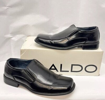 Aldo Diricus-97 Mens Size US Dress Shoes Black Leather Slip-On