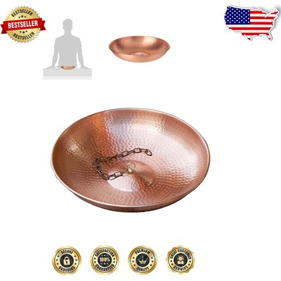 Hand Hammered 11-Inch Copper Rain Chain Anchoring Basin for Outdoor Elegance
