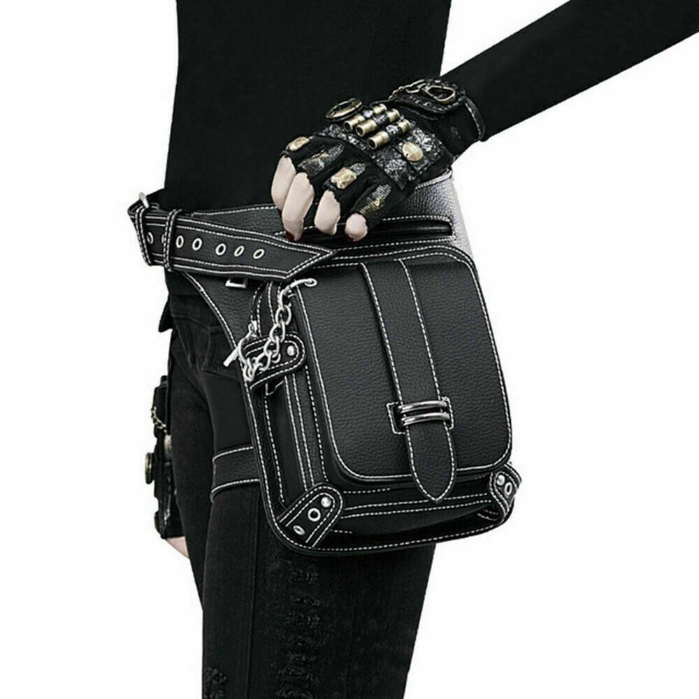 Steampunk Vintage Womens Waist Leg Hip Bag Bum Pack Rock Gothic