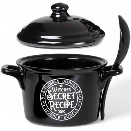 Witches Secret Recipe Lidded Bowl with Spoon, Spells Witchcraft, Alchemy England - Picture 4 of 7