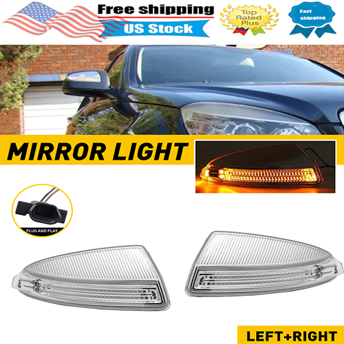 Pair Door Mirror Turn Signal Light Fits Mercedes Benz C250 C300 C350 C63 2008-14 - Picture 1 of 15