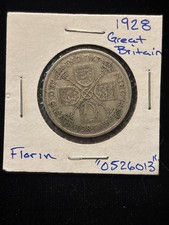 1928 great britain florin .500 silver coin world foreign circulated &ldquo;0526013&rdquo;